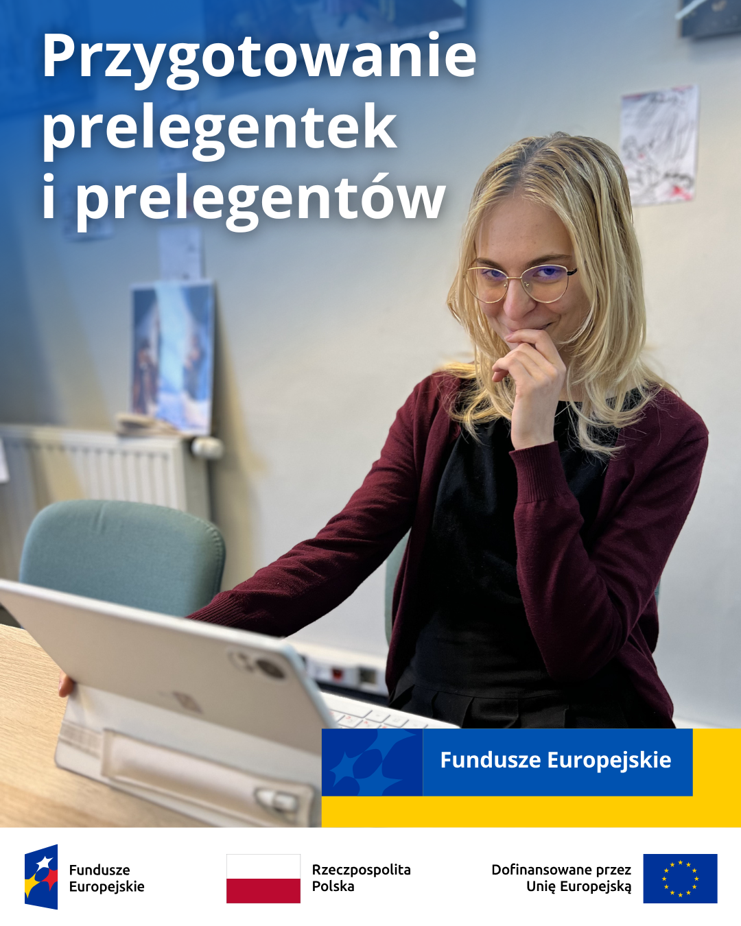 Учасниця готує виступ для молодіжної конференції